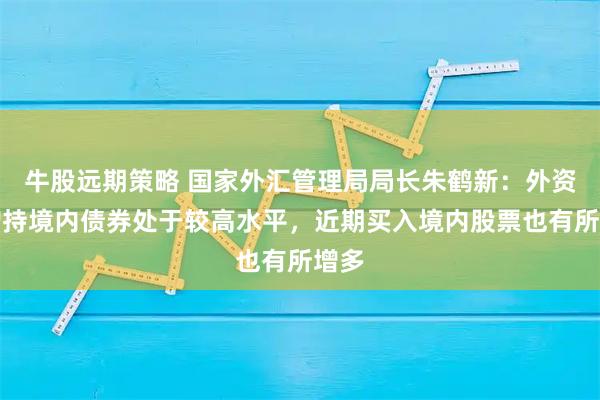 牛股远期策略 国家外汇管理局局长朱鹤新：外资净增持境内债券处于较高水平，近期买入境内股票也有所增多